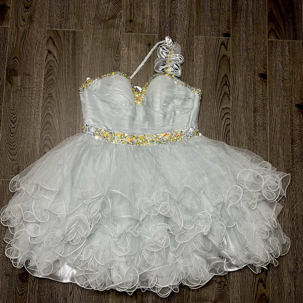One shoulder strap sequin dress